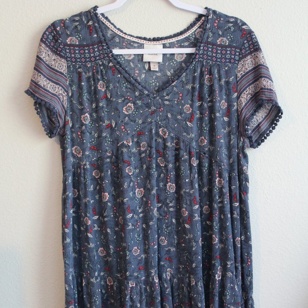 Boho Navy blue/floral print Target dress